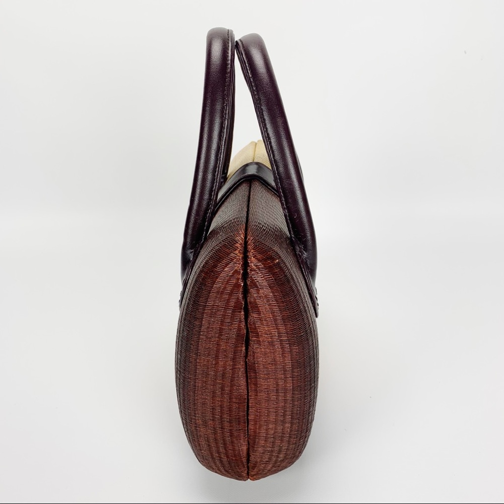 Le Sac Ombré Hard Body Woven Handbag Rust Ombre - Picture 2 of 8